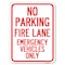 Signmission Fire Lane Emergency Vehicles Heavy-Gauge Aluminum Rust Proof Parking Sign, 18" x 24", A-1824-23985 A-1824-23985 - alternate 1